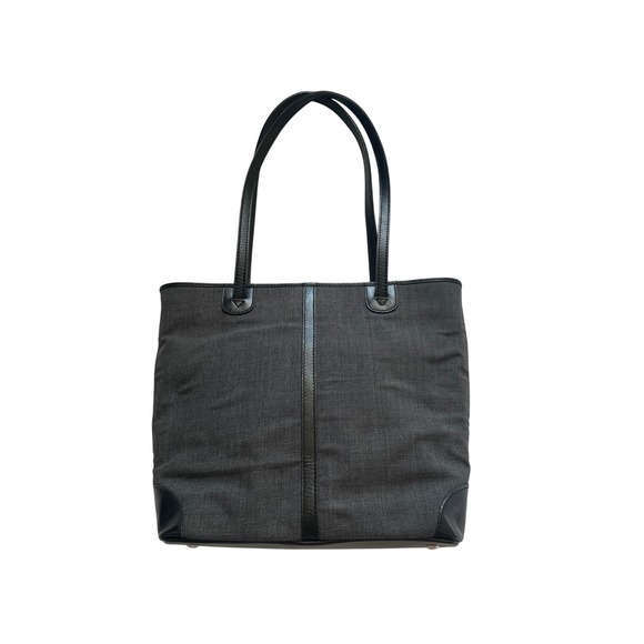 Talbots Handbags - Made in Italy Wool Leather Trim Tote Bag Charcoal Grey Black by Talbots